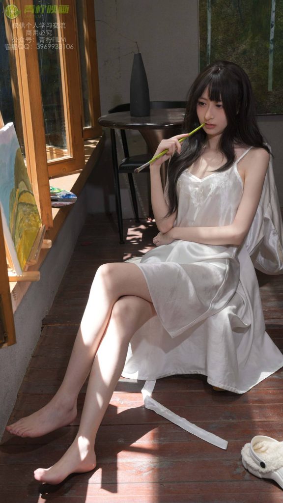 青柠映画 No.30 AN 蚕丝睡衣+窗边油画素材 [136P/1V/4.9GB]-图屿X