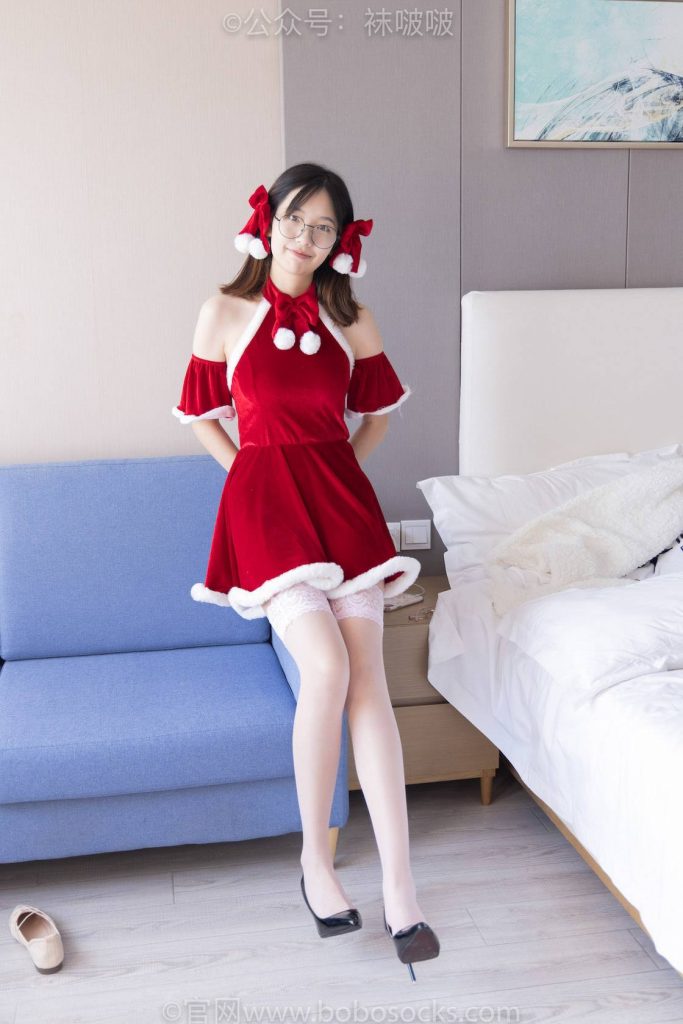 BoBoSocks袜啵啵 NO.043 小甜豆-圣诞服、平底鞋、白色渔网袜 [165P-1V-8.4GB]-图屿X