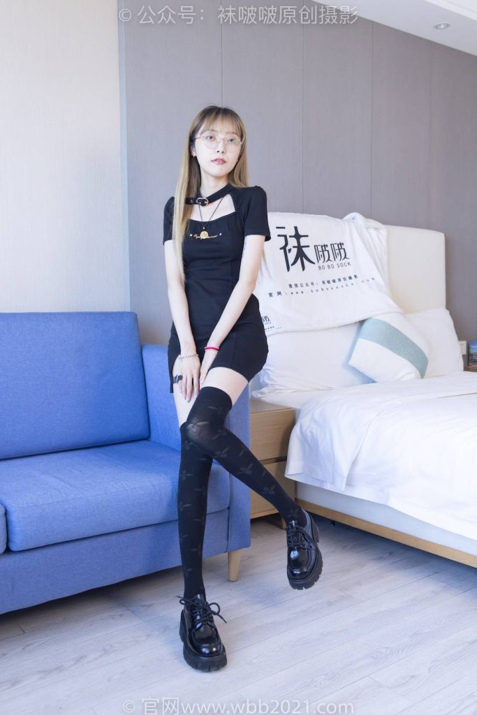 BoBoSocks袜啵啵 NO.270 稚予-高跟鞋、皮鞋、厚黑丝、黑色大腿棉袜 [150P-1V-5.5GB]-图屿X