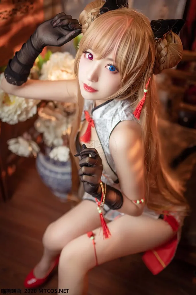 喵糖映画 HML.011 蜂糖花旗袍 [20P-135MB]-图屿X