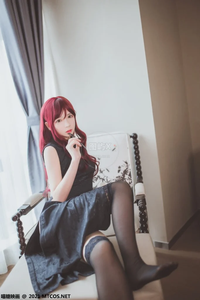 喵糖映画 VOL.385 黑色旗袍 [20P-190MB]-图屿X